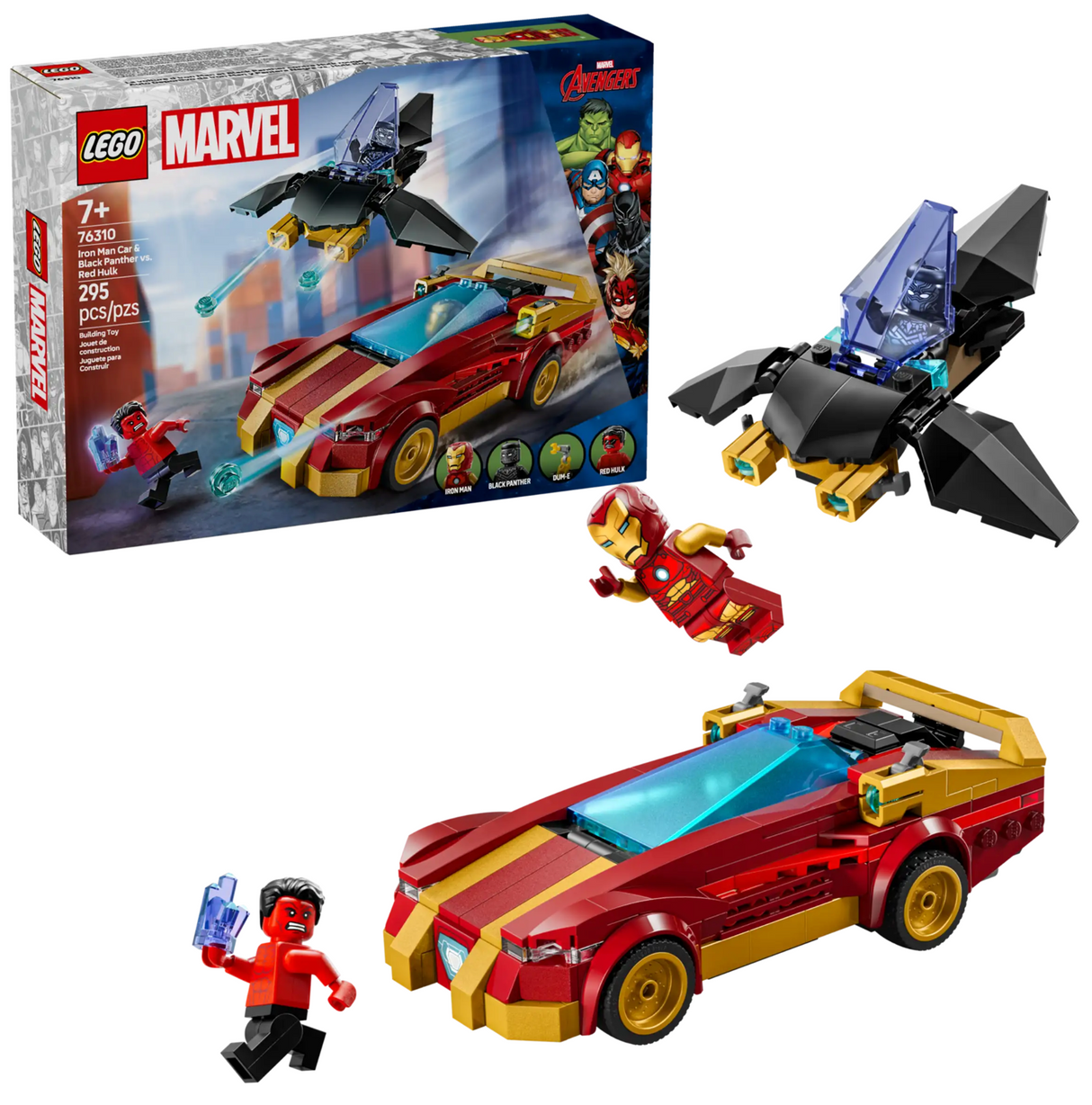 76310 Iron Man Car and Black Panther vs. Hulk - LEGO Marvel