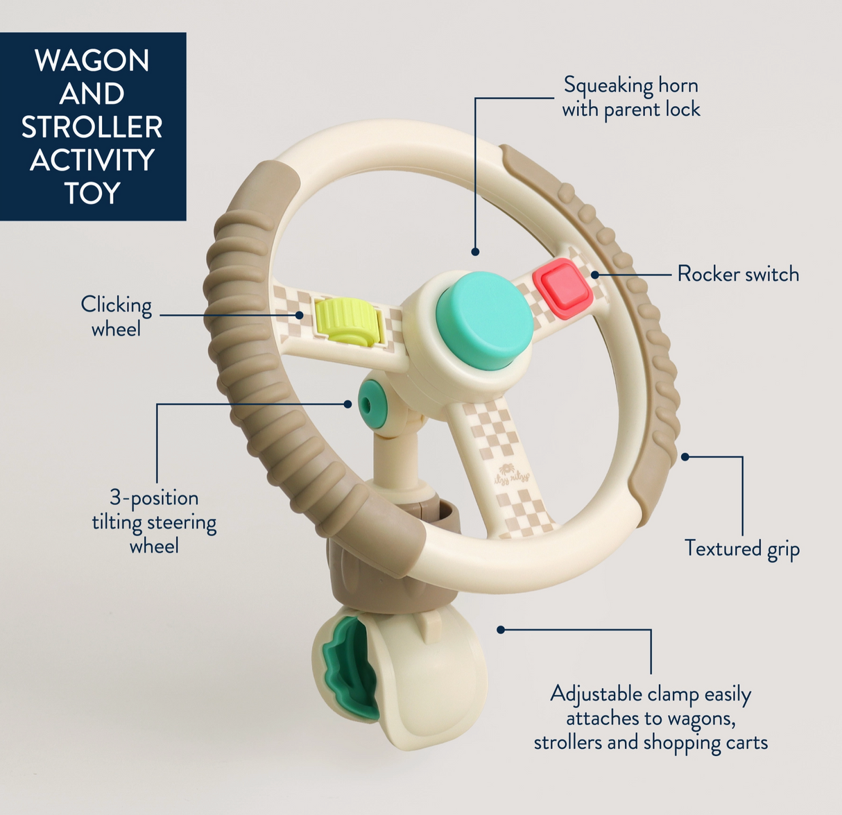 Bitzy Driver Stroller Steering Wheel Toy Preschool Itzy Ritzy