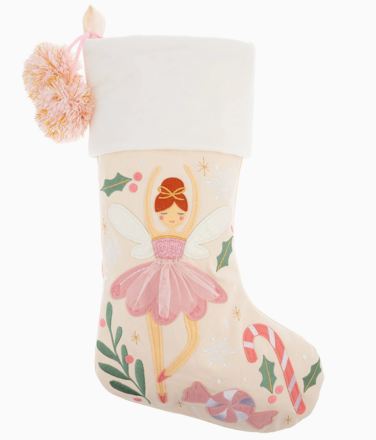 Embroidered Fairy Christmas Stocking