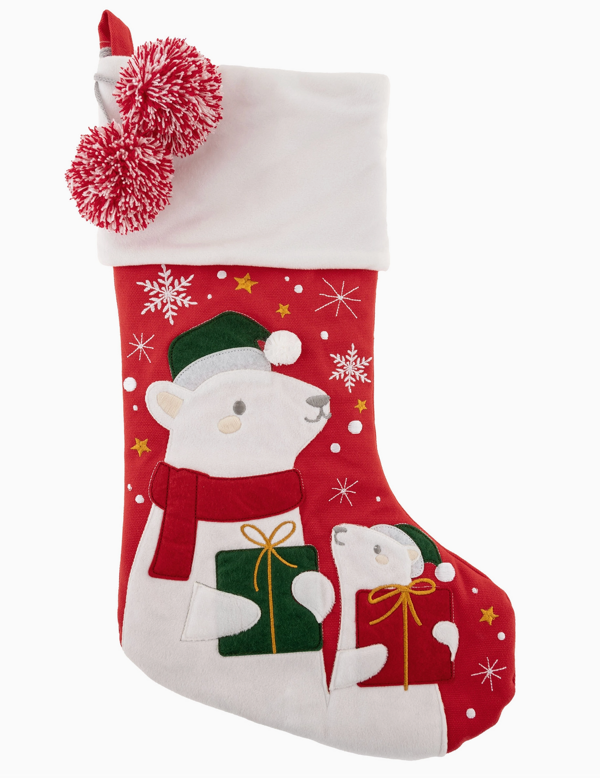 Embroidered Polar Bear Stocking