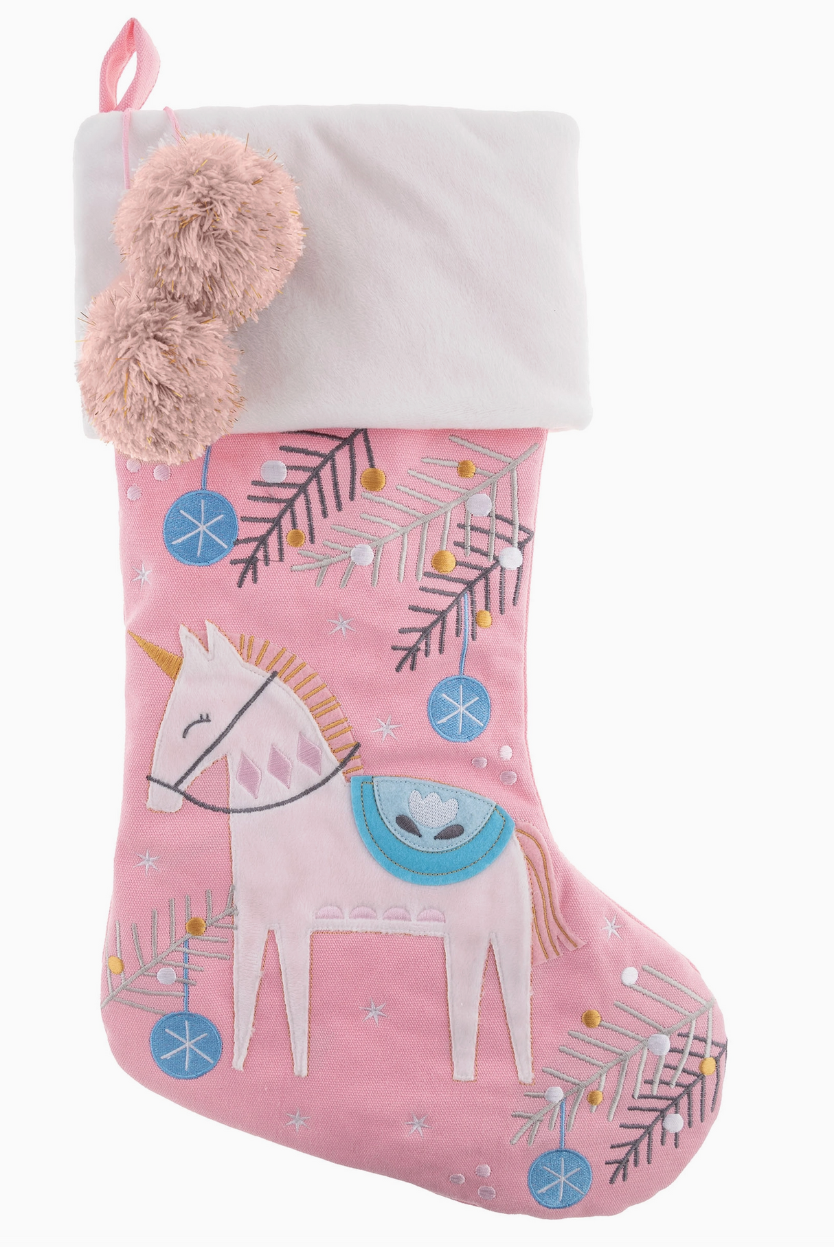 Embroidered Unicorn Christmas Stocking