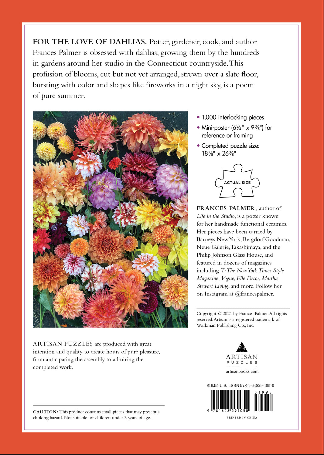 1000 Piece Puzzle, Hello, Dahlias! Artisan/Workman Publishing