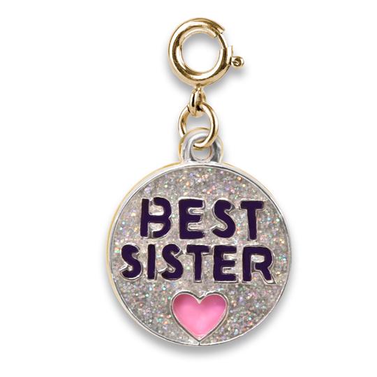 Gold Glitter Best Sister Charm Charm It!