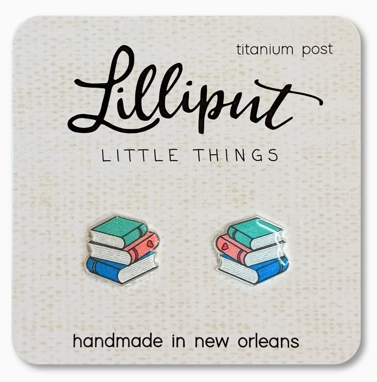 Book Stack Earrings Lilliput Little Things