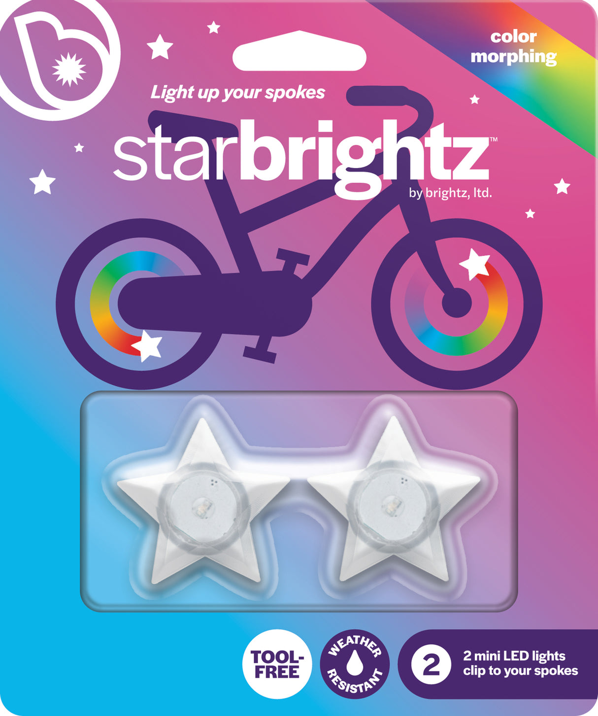 Starbrightz LED Bicycle Spoke Charms, Pack of 2 Brightz