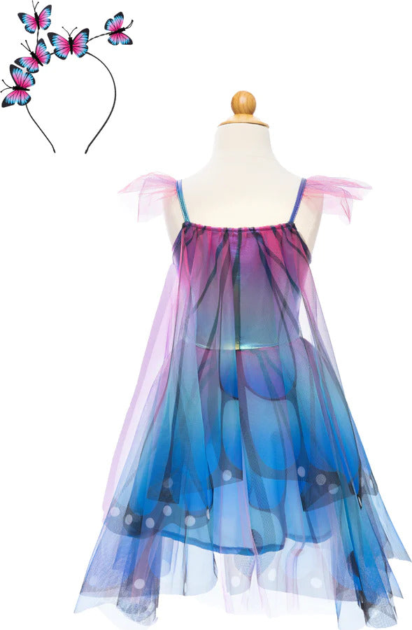 Blue Butterfly Twirl Dress with Wings and Headband (Size 5-6) Great Pretenders (Creative Education of Canada)