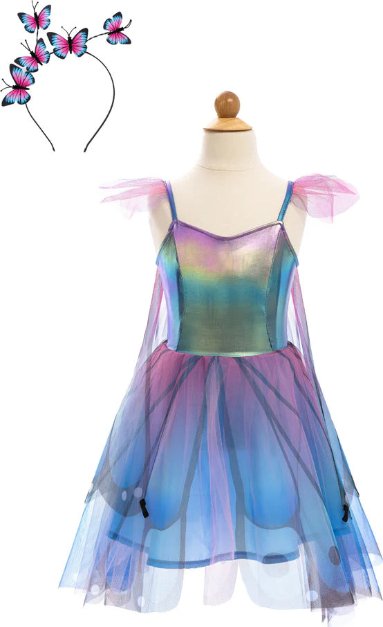 Blue Butterfly Twirl Dress with Wings and Headband (Size 5-6) Great Pretenders (Creative Education of Canada)