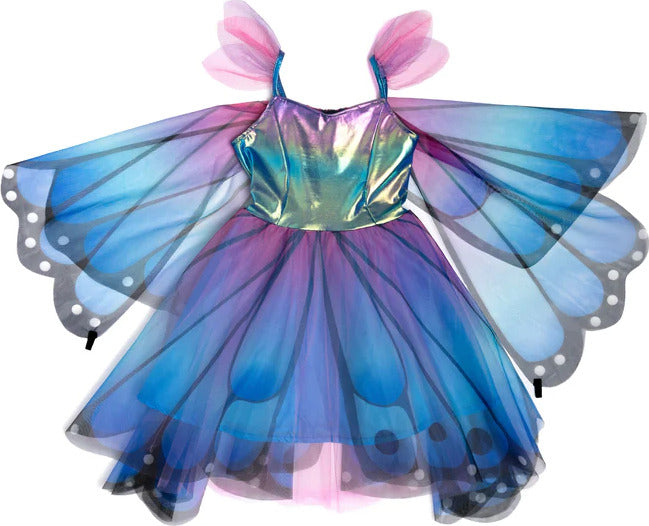 Blue Butterfly Twirl Dress with Wings and Headband (Size 5-6) Great Pretenders (Creative Education of Canada)