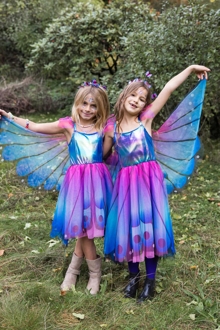 Blue Butterfly Twirl Dress with Wings and Headband (Size 5-6) Great Pretenders (Creative Education of Canada)