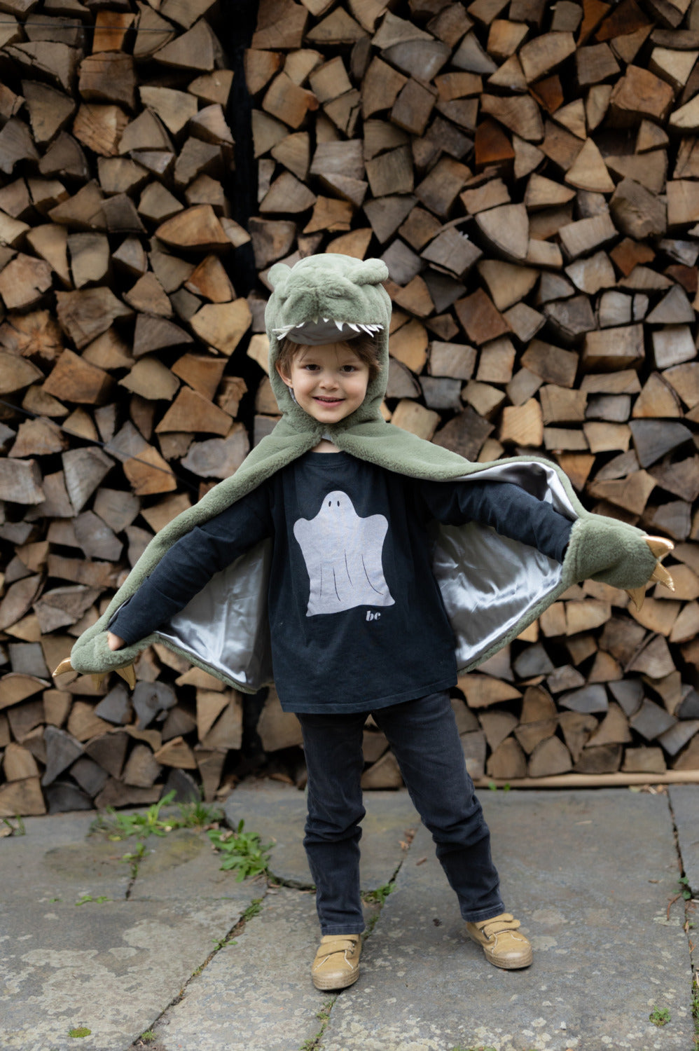 Green T-Rex Cuddle Cape (Size 2T)