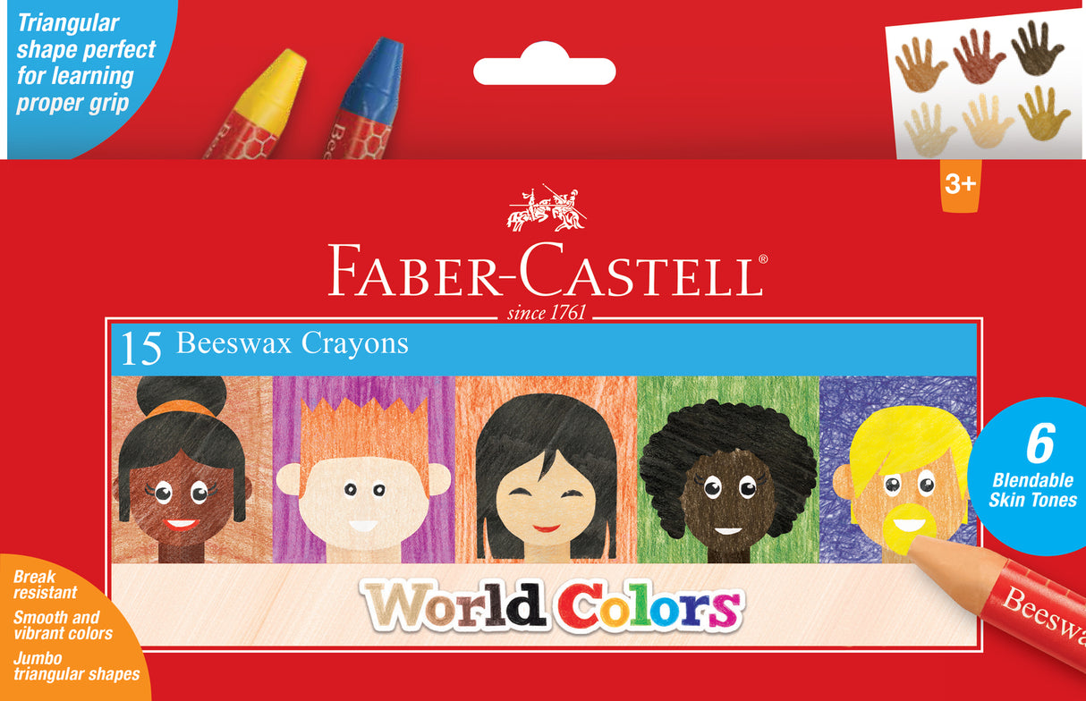 World Colors - 15 Beeswax Crayons