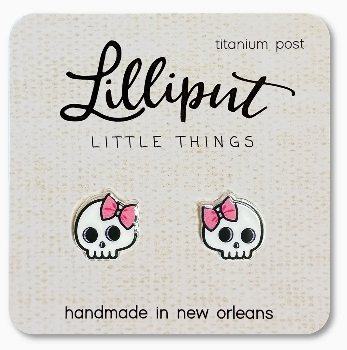 Cute Skull with Bow Earrings