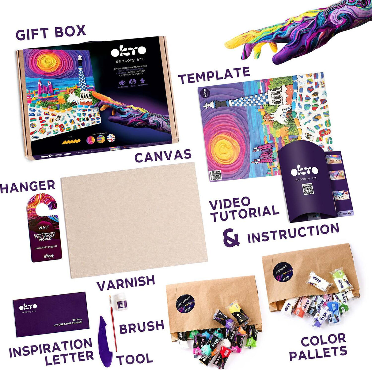 OKTO Air-Dry Clay 3D Painting Kit - #parkguellbarcelona (11.8 x 15.7 in)