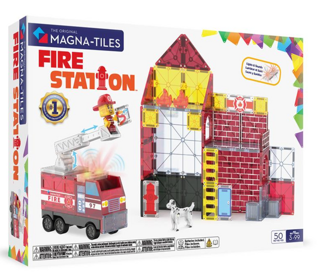 Magna-Tiles Fire Station 50-Piece Set
