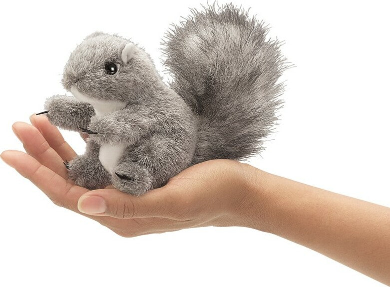 Mini Gray Squirrel Finger Puppet