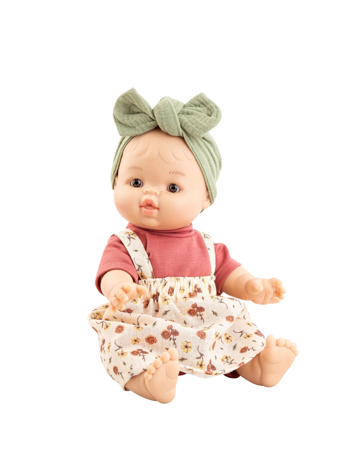 Paola Reina Baby Gordis Frederica Doll with Floral Dress Overalls