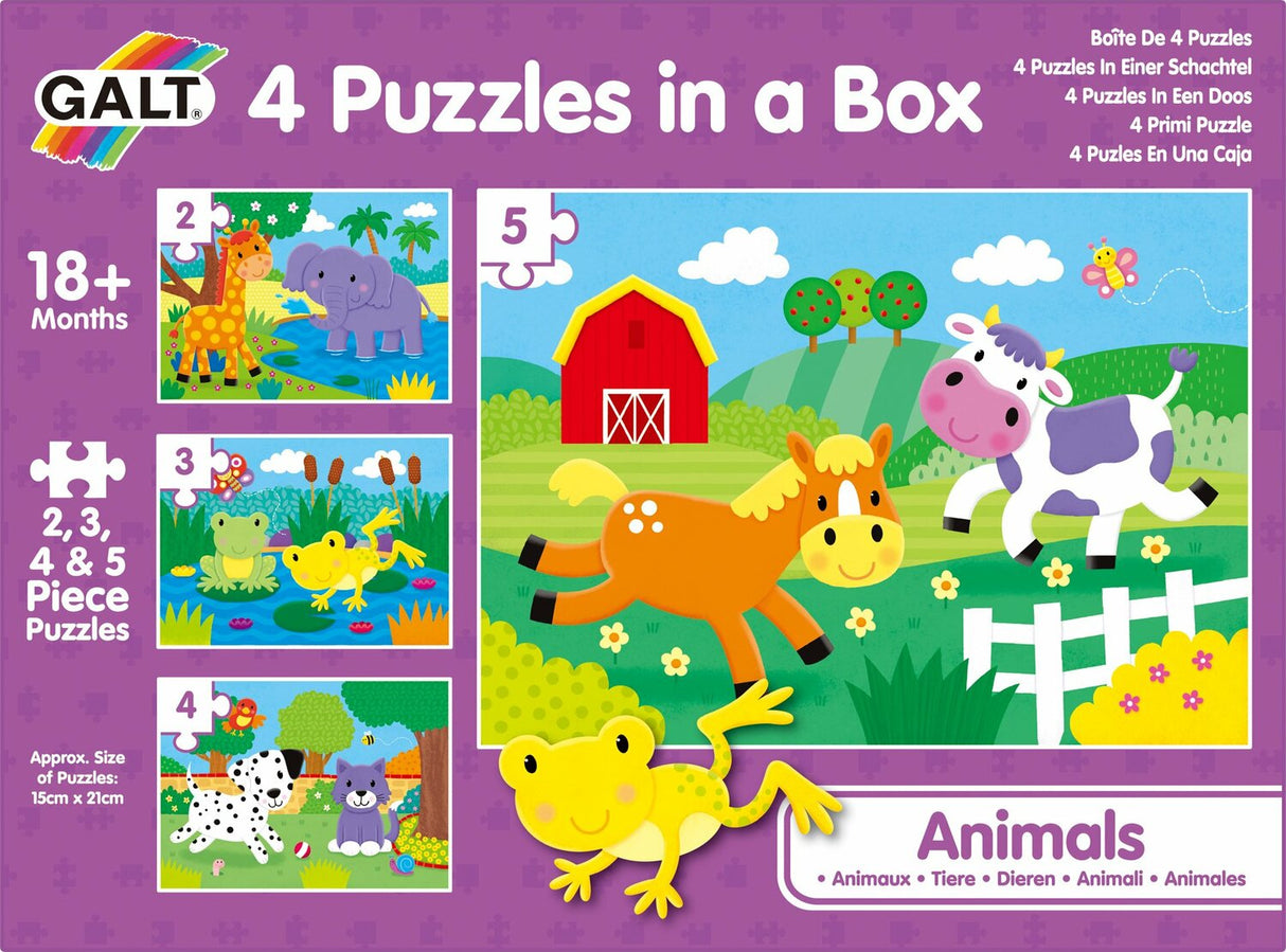 4 Puzzles in a Box - Animals - large peices