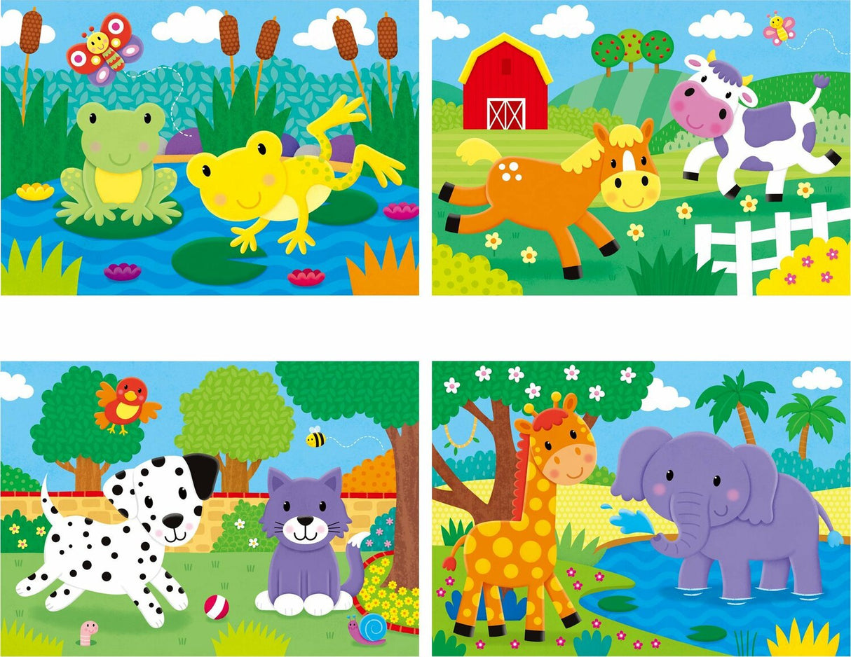 4 Puzzles in a Box - Animals - large peices