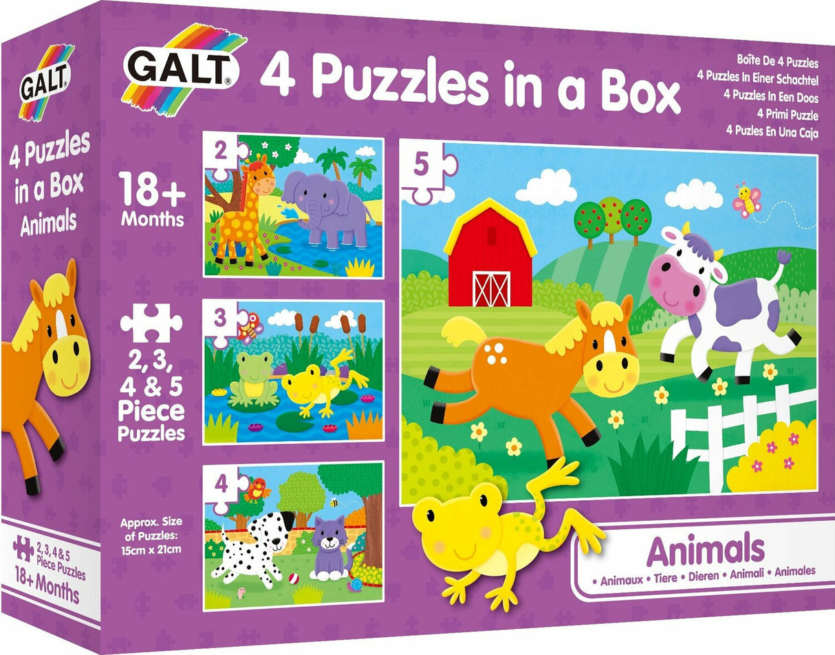 4 Puzzles in a Box - Animals - large peices