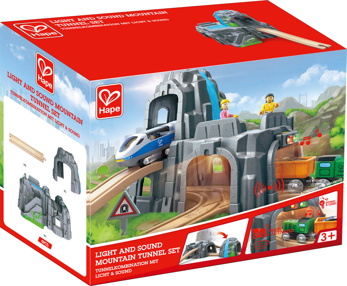 Light and Sound Mountain Tunnel for Wooden Train Sets Hape