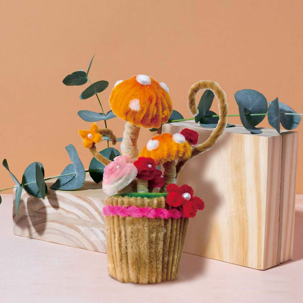 Mushroom Cupcake - Chenille Craft Kit