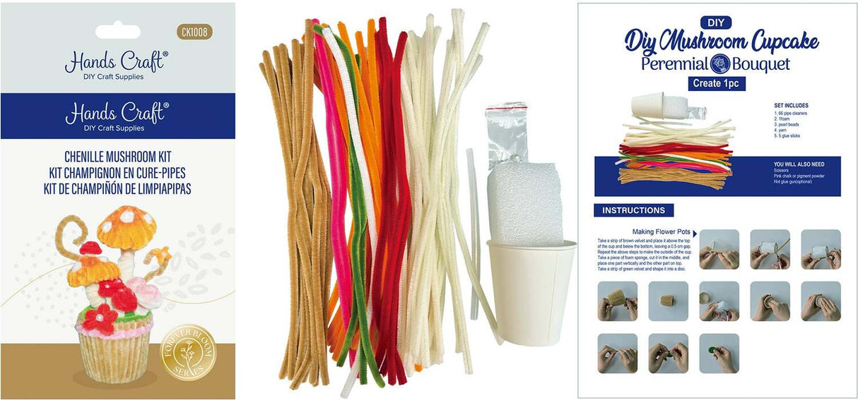 Mushroom Cupcake - Chenille Craft Kit