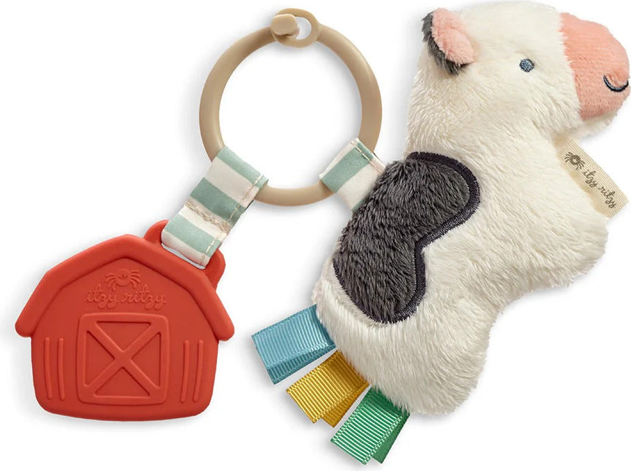 Itzy Pal™ - Plush Pal with Silicone Teether - Cow Itzy Ritzy