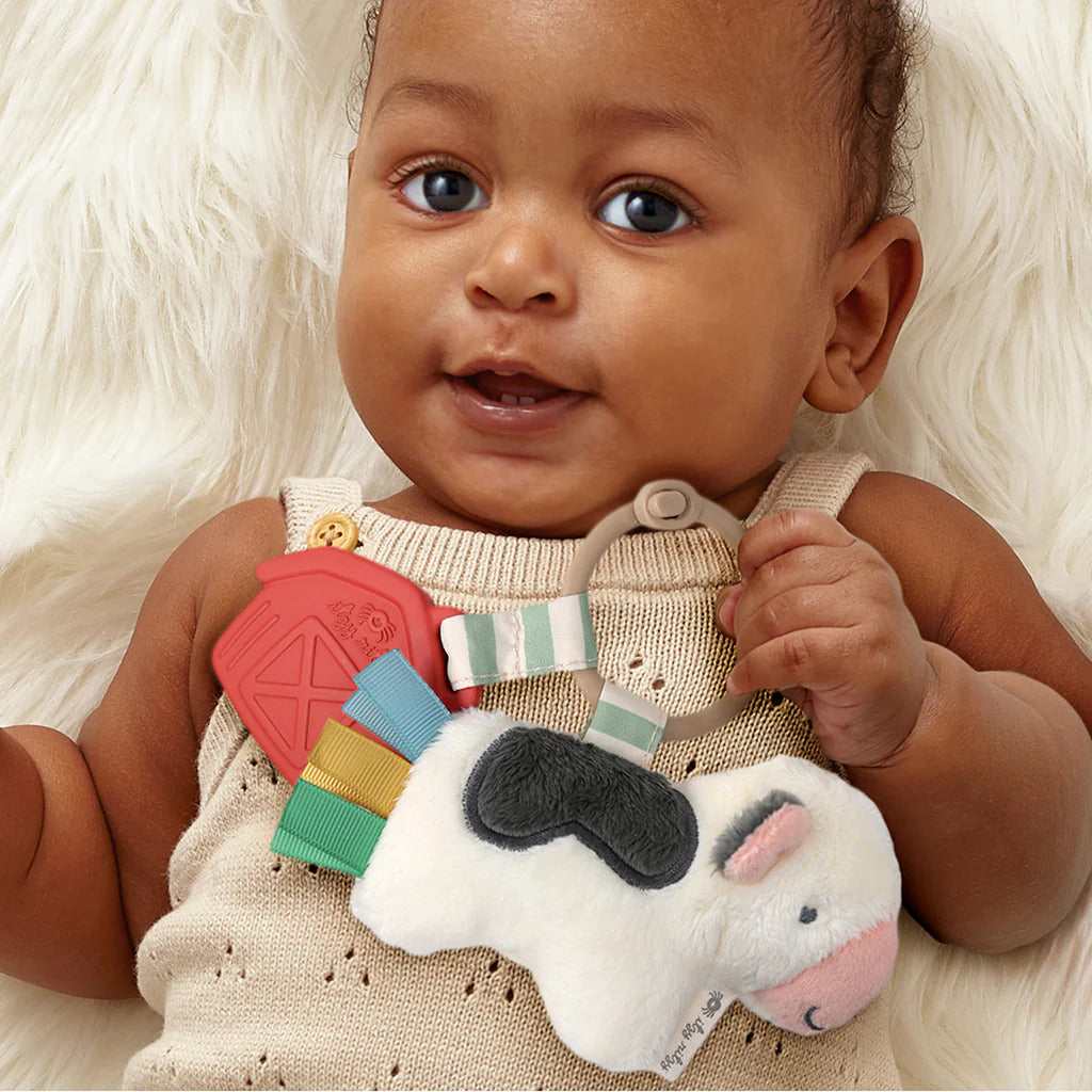 Itzy Pal™ - Plush Pal with Silicone Teether - Cow Itzy Ritzy
