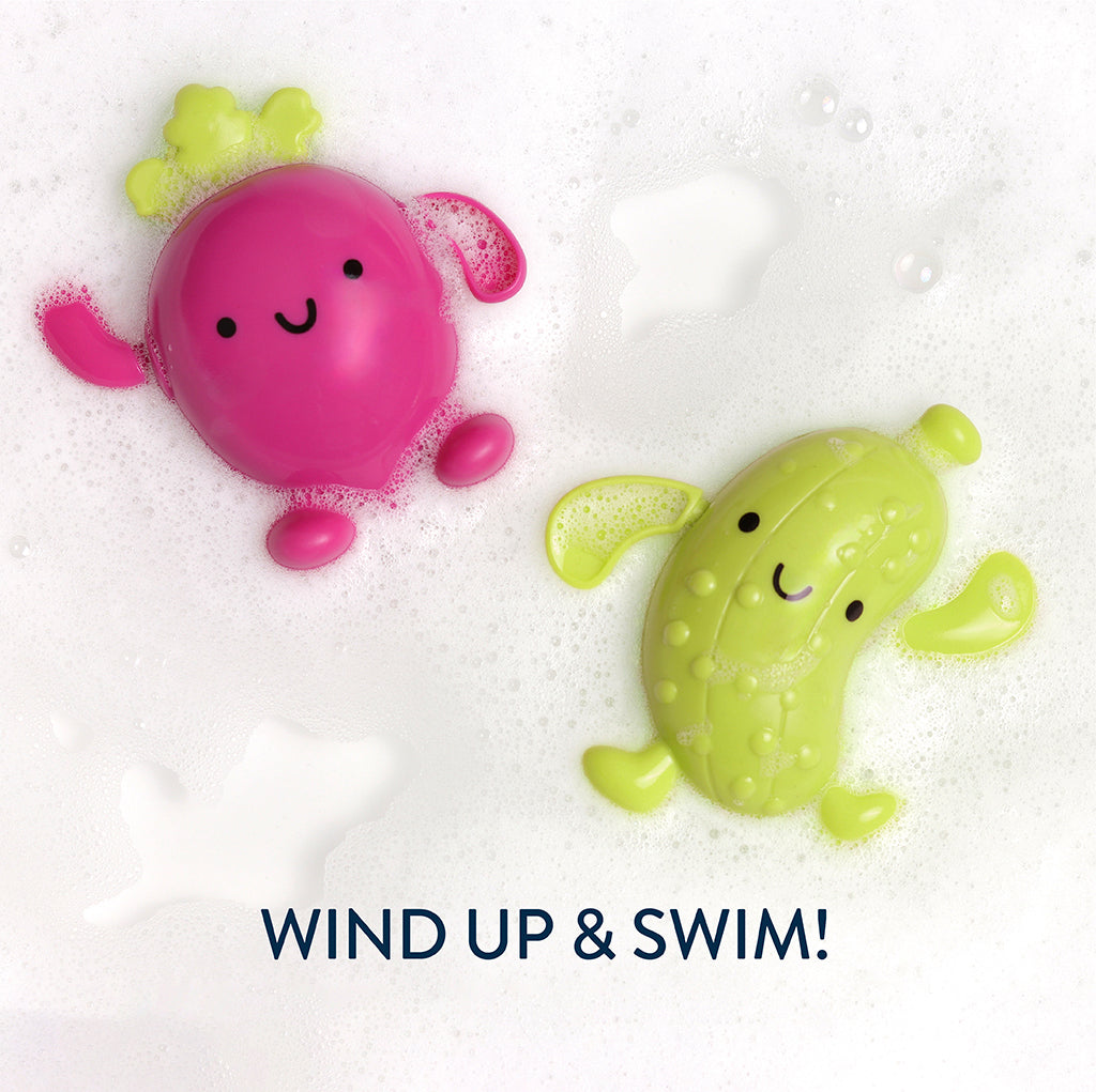 Silly Swimmers™ - Whimsical Wind-Up Bath Toys (Pickle & Beet)