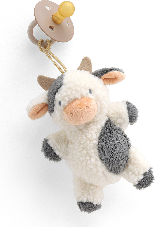 Bitzy Pal™ - Pacifier w/ Natural Rubber Nipple and Soft Cotton Lovey (Cow)