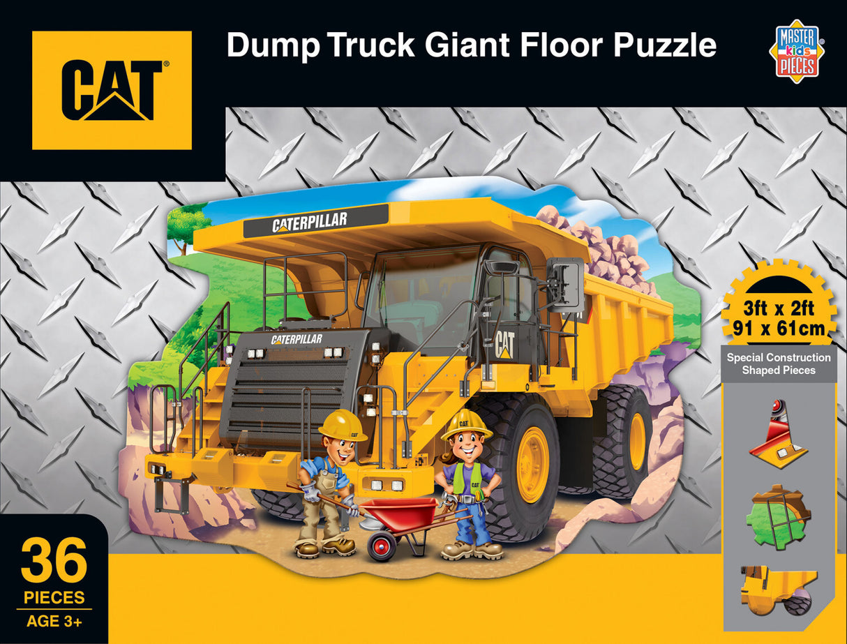 36 Piece Caterpillar Dump Truck Shaped Floor Puzzle MasterPieces Puzzle Co.