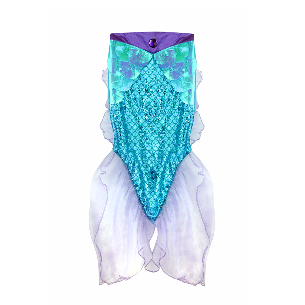 Mermaid Glimmer Skirt with Tiara, Purple/Aqua