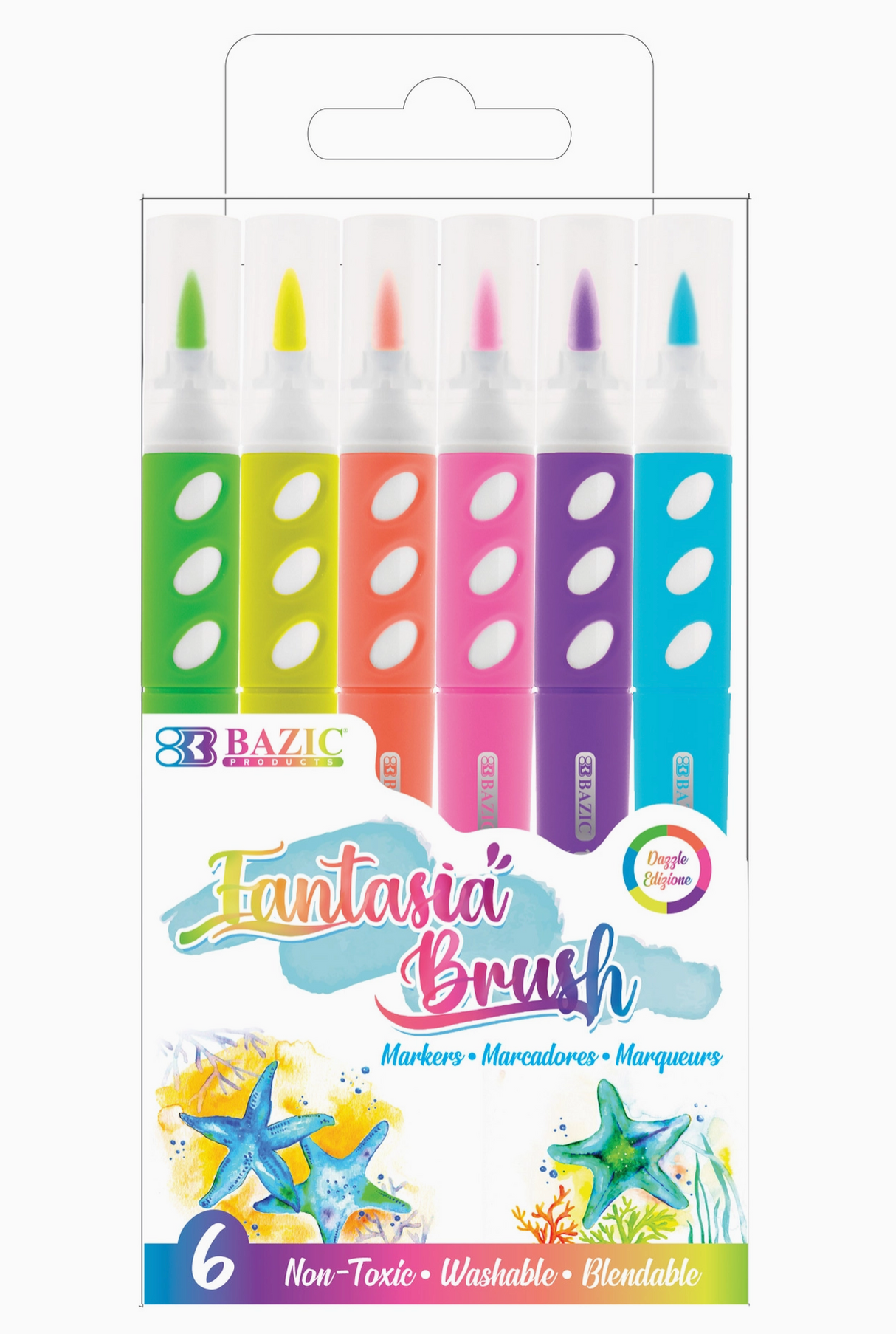 6 Brush Markers - Neon Colors