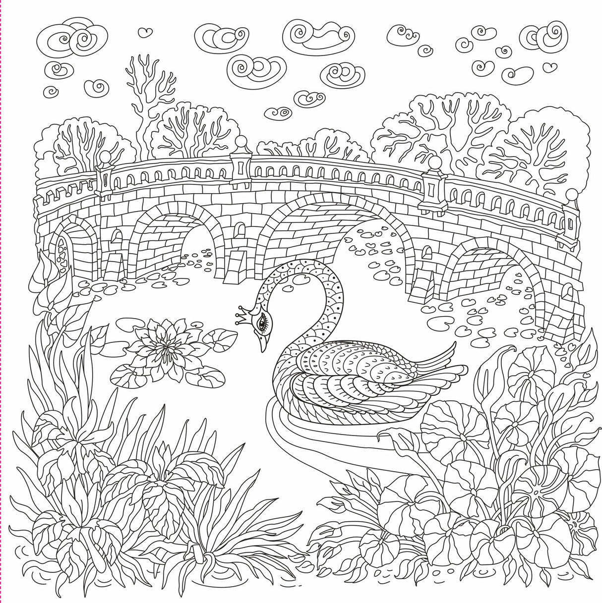 Enchanted Kingdom Adult Coloring Book (31 one-sided designs on thick paper)