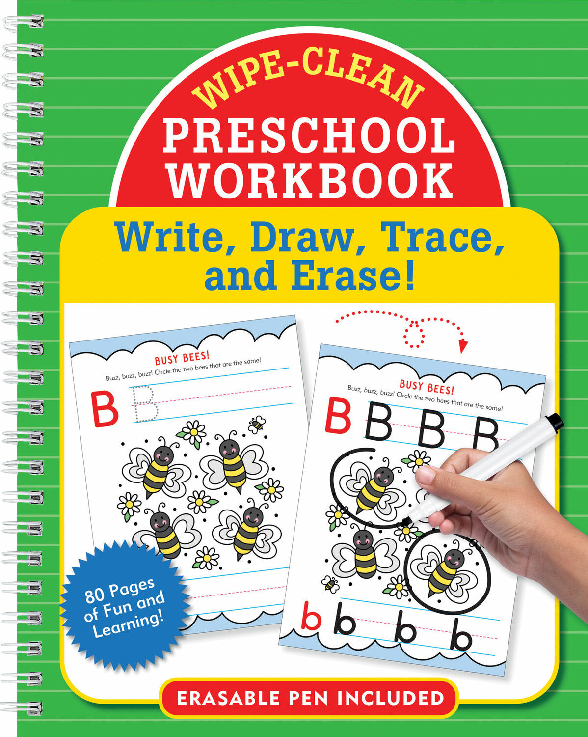 Wipe-Clean Preschool Workbook - Pre-K practice for letters, numbers, and fine motor skills: Write, Draw, Trace, and Erase!