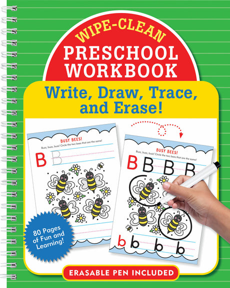 Wipe-Clean Preschool Workbook - Pre-K practice for letters, numbers, and fine motor skills: Write, Draw, Trace, and Erase!
