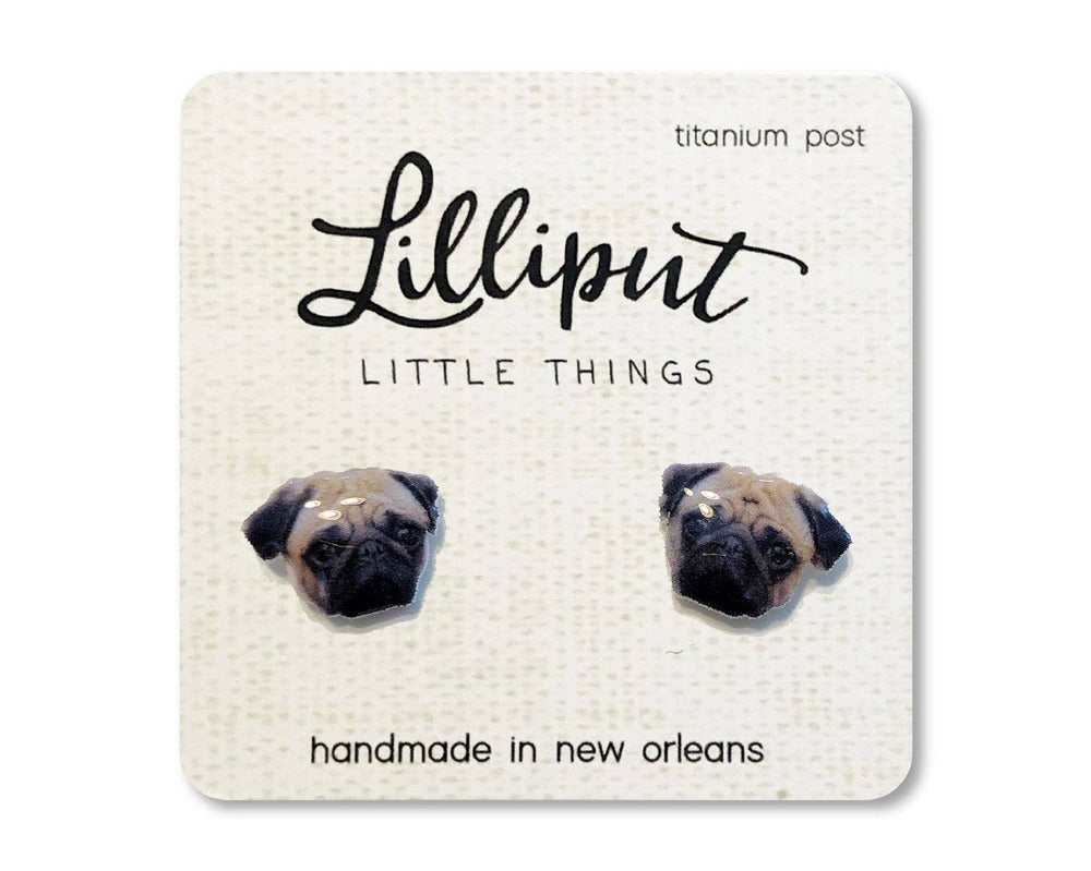 Pug Dog Earrings