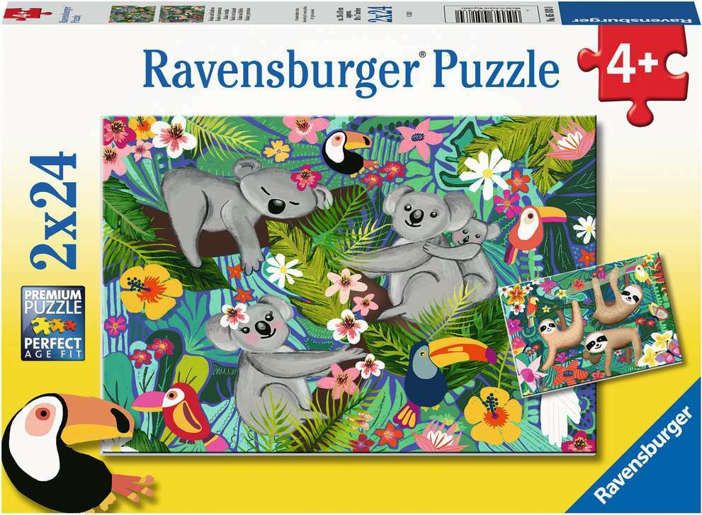 2x24 Piece Puzzles, Koalas And Sloths