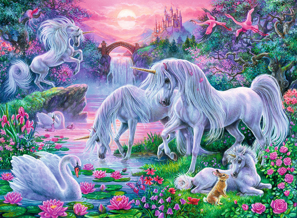150 Piece Puzzle, Unicorns in the Sunset Glow