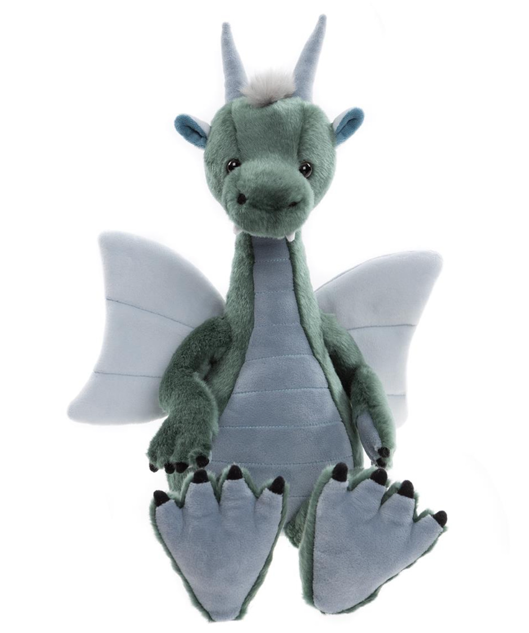 Plush dragon toy on a white background