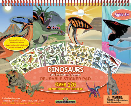 Dinosaurs and Prehistoric Animals Reusable Sticker Pad