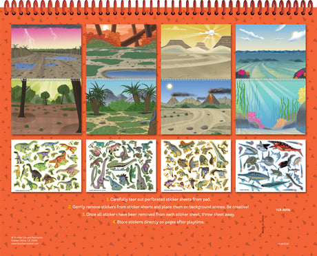 Dinosaurs and Prehistoric Animals Reusable Sticker Pad