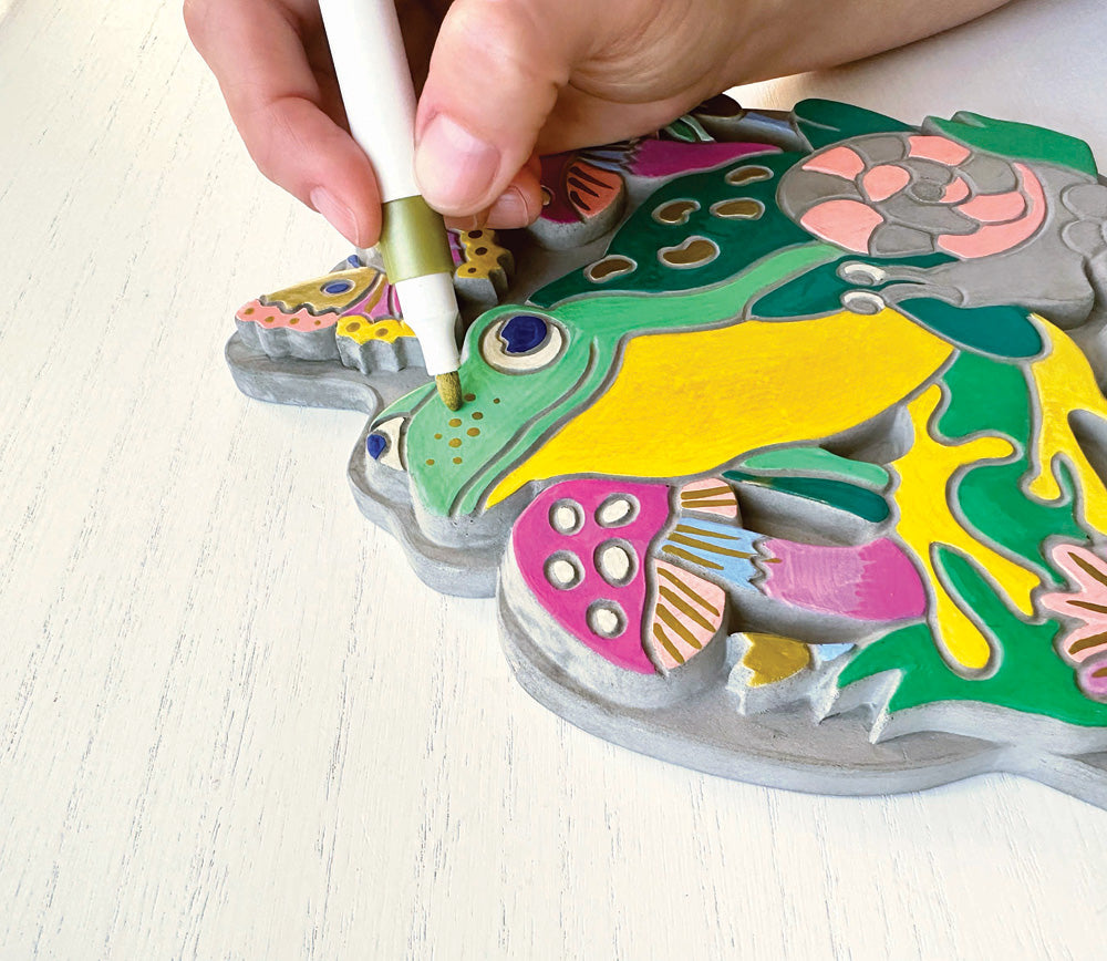 iHeartArt Marker By Numbers Garden Stone Frog & Mushroom