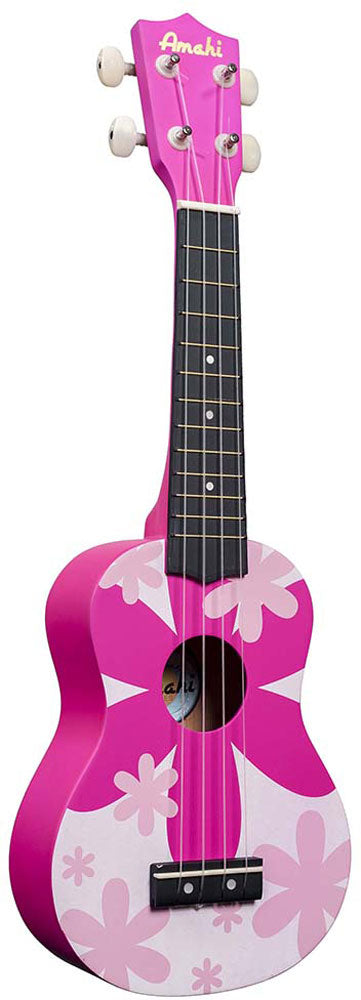 Amahi Ukulele - Pink Flower - Pickup Only