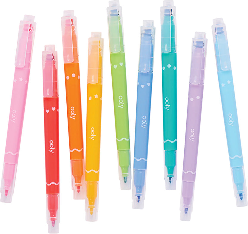 Confetti Stamp Double-Ended Markers - Set of 9 Ooly (International Arrivals)