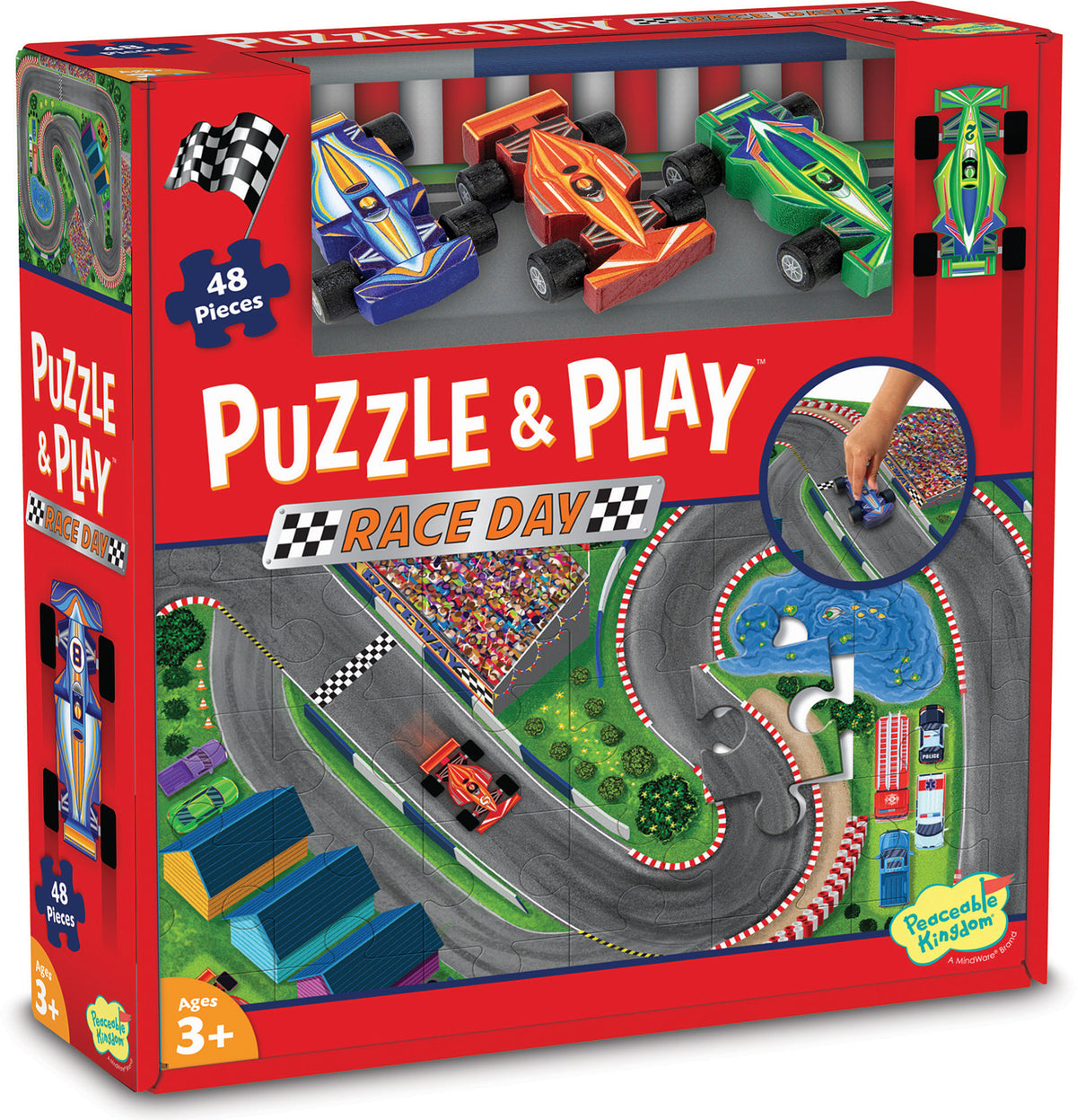 48 Piece Floor Puzzle, Puzzle & Play: Race Day MindWare