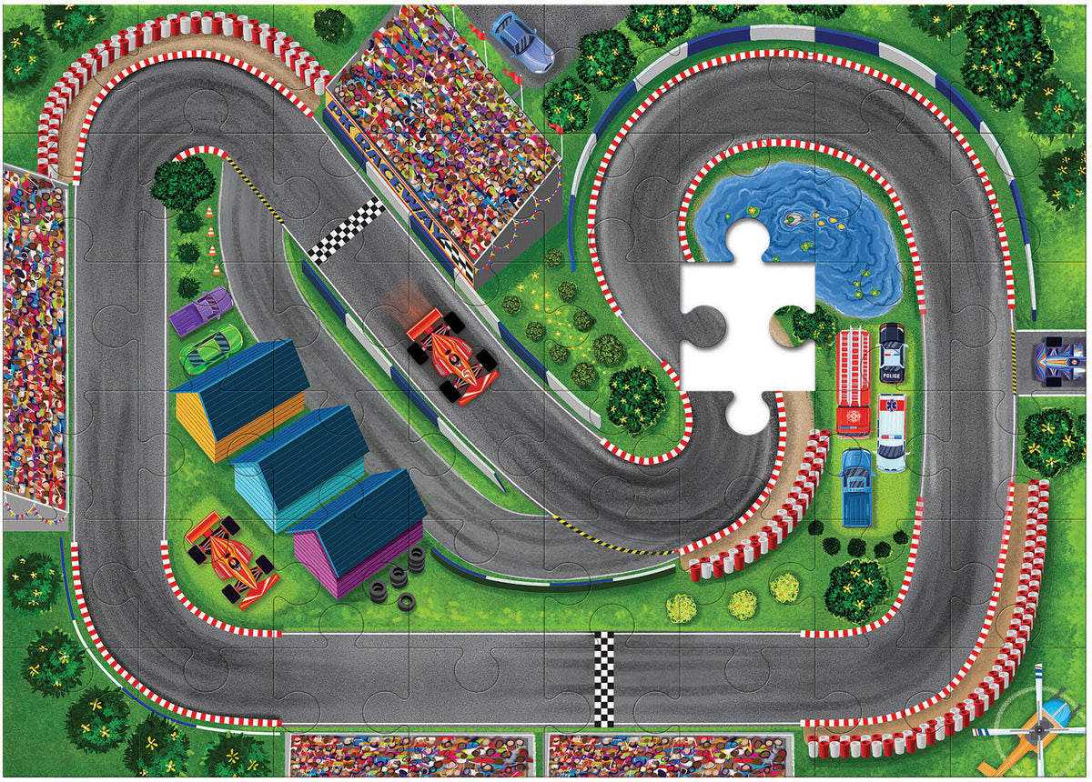 48 Piece Floor Puzzle, Puzzle & Play: Race Day MindWare