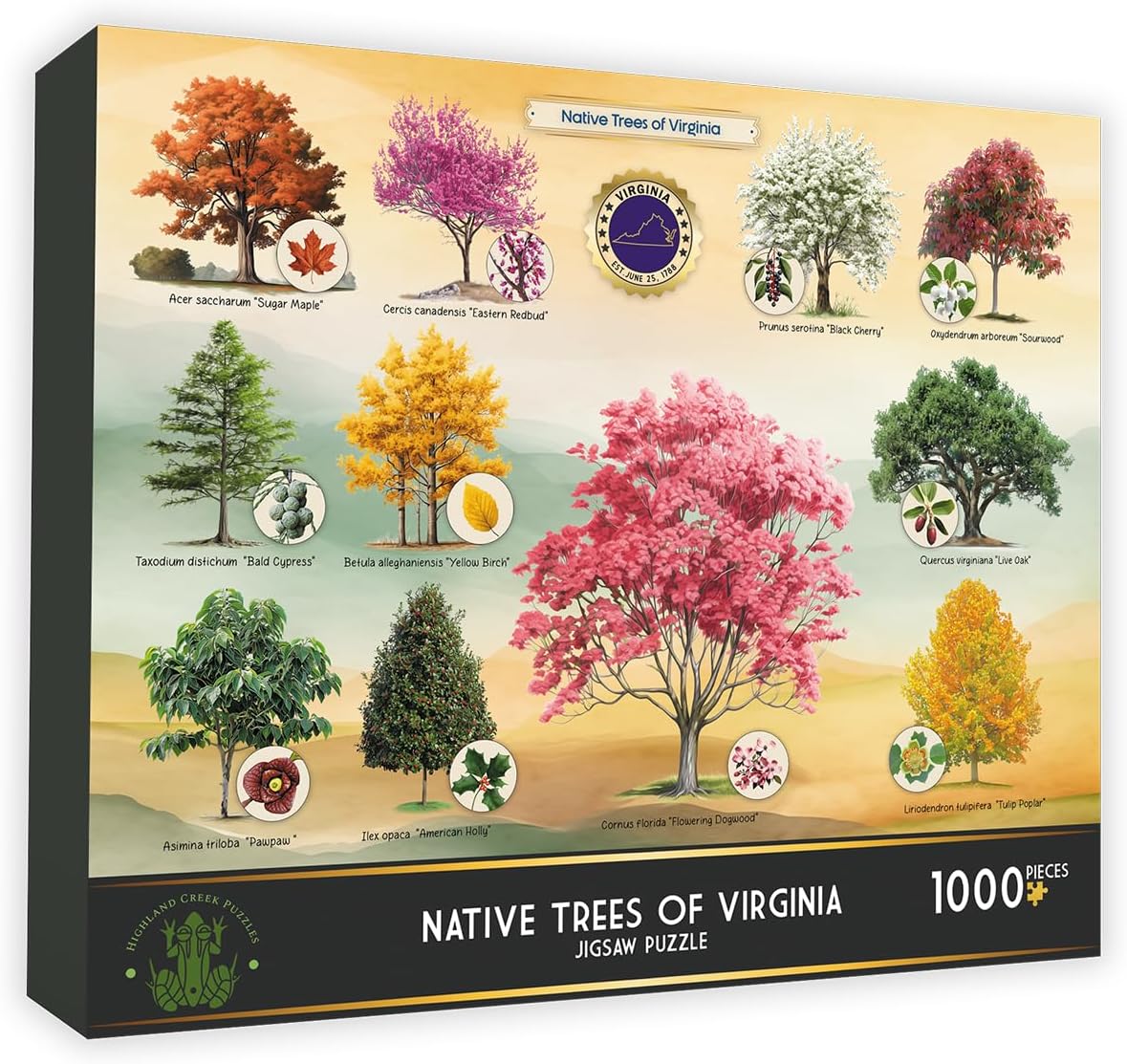 1000 Piece Puzzle, Native Trees of Virginia