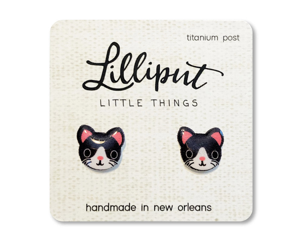 Tuxedo Kitty Earrings Lilliput Little Things