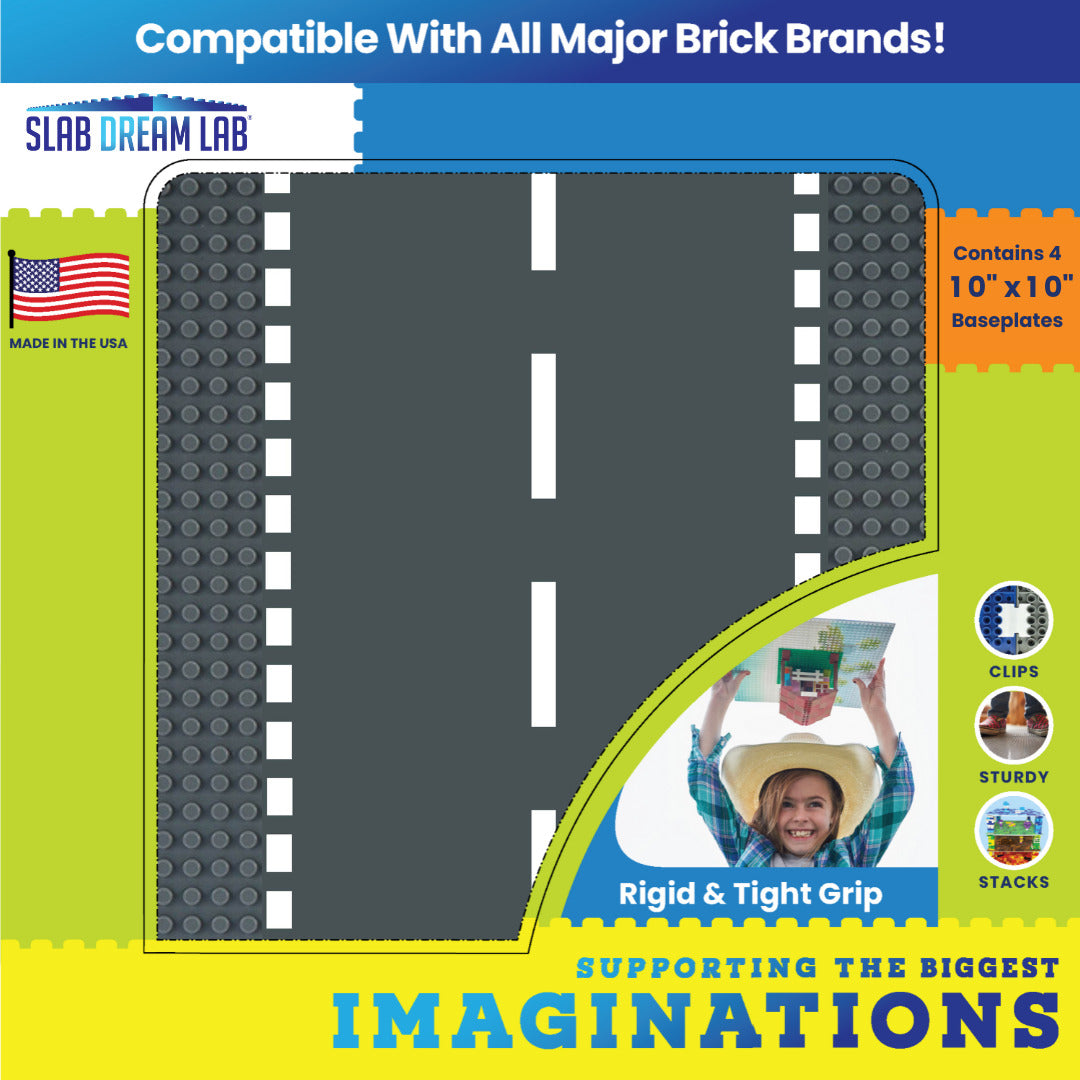 4PK Gray City Streets Baseplates